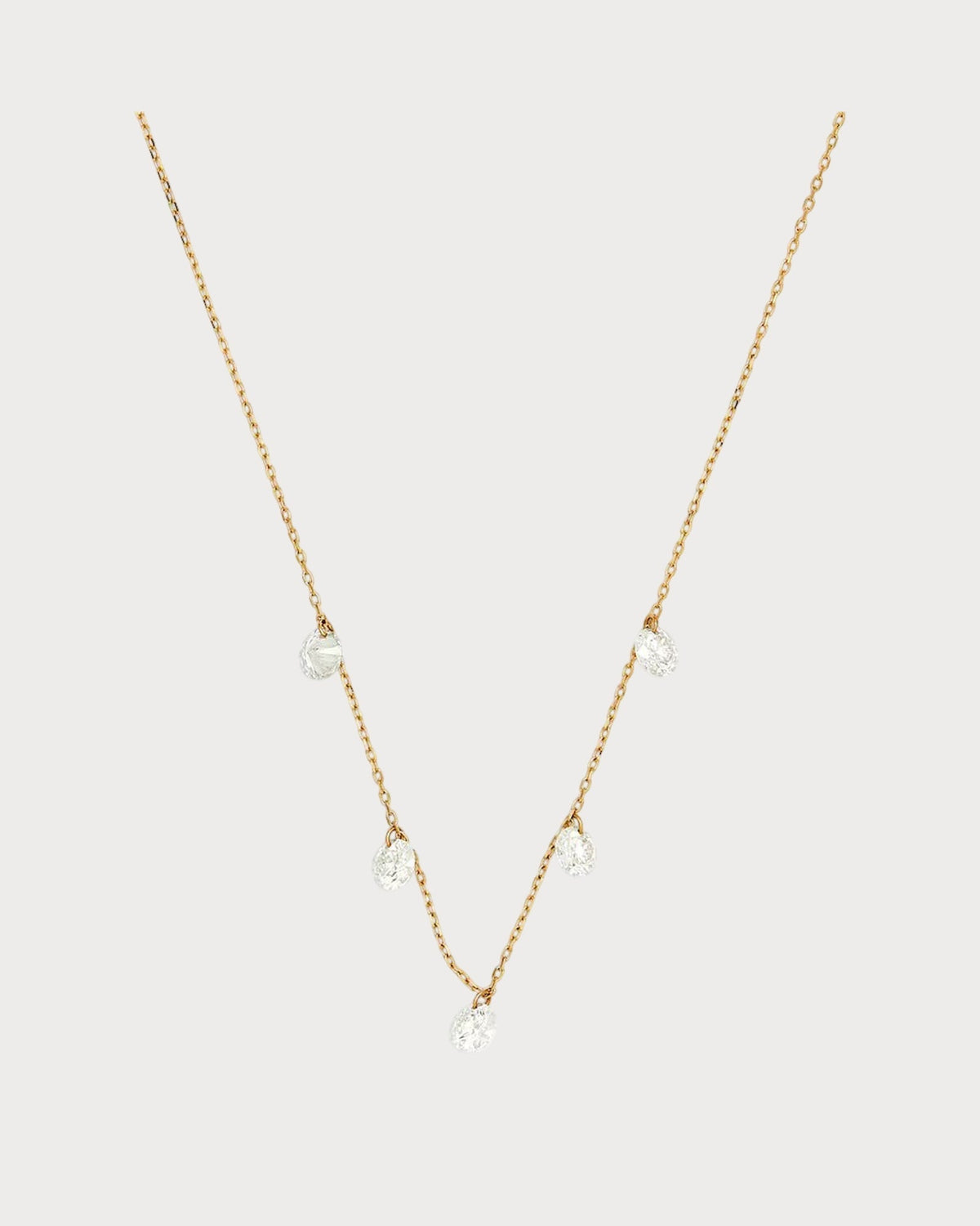 PERSEE Yellow Gold and Diamond 5-Stone Danae Necklace(Yellow Gold)